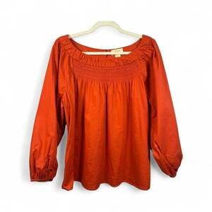 Anthropologie Maeve Jessie Smocked Swing Blouse